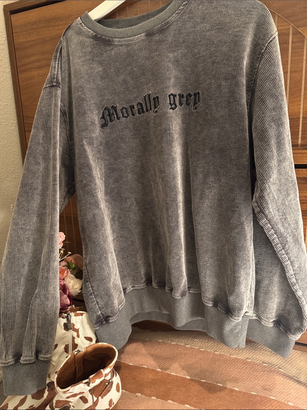 Booktok romance Morally Grey streetwear edgy women’s sweatshirt